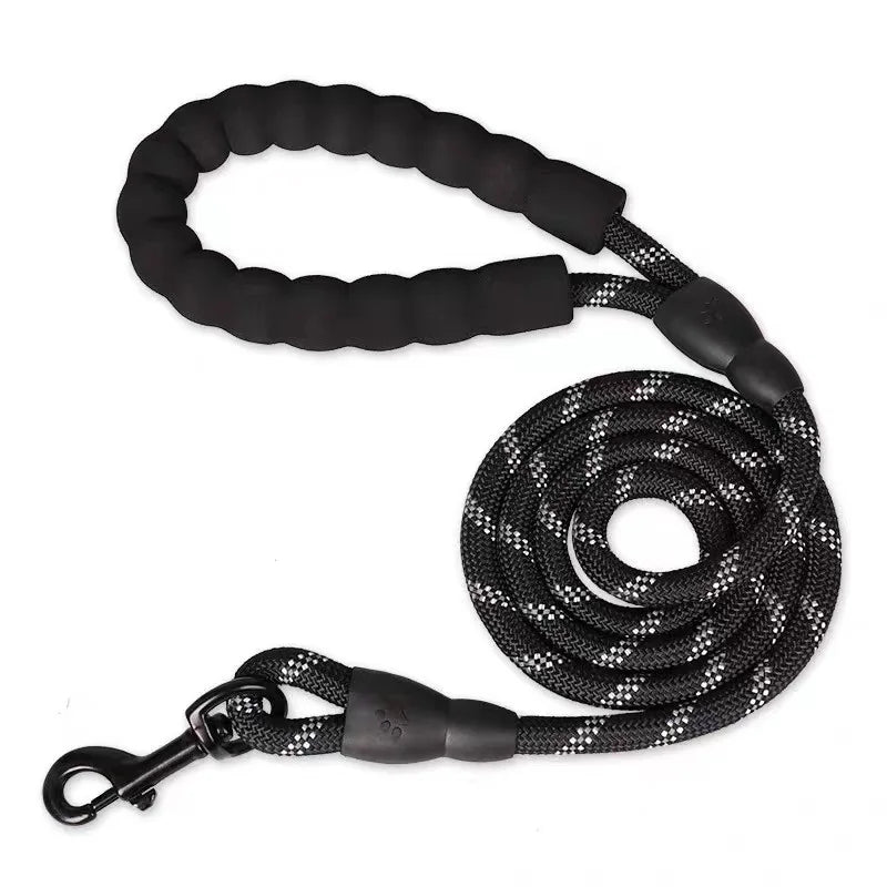 Reflective Comfortable Padded Handle - Double Heavy Duty Traction Rope For Strong Dogs Enhance Safety And Control PawPrint Treasures