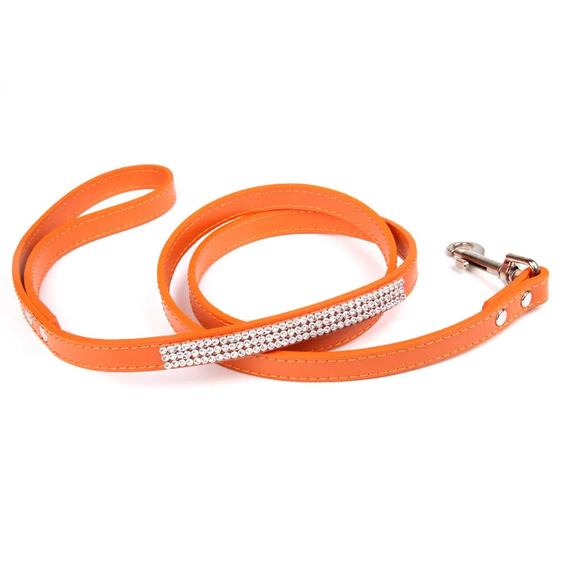 Fashion Rhinestone Dog Leash Pet Bling Shiny Cat Puppy Walking Leashes Lead for Small Dogs Cats Chihuahau Yorkshire Teddy 120cm
