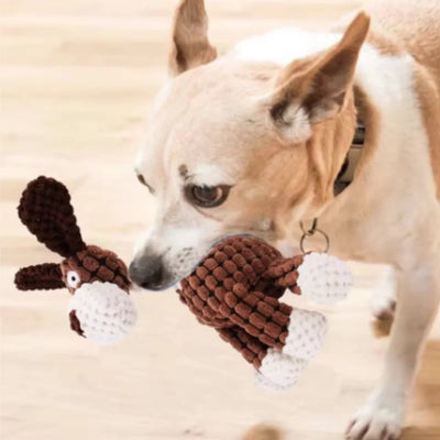 New Plush Squeaky Puppy Chew Toys Interactive Teething Training Dog Toys for Small Dogs Cute Donkey Design