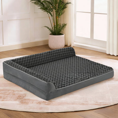 Orthopedic Large Dog Bed – Premium Memory Foam Sofa with Removable Washable Cover & Non-Slip Bottom – Pressure Relief for Joints