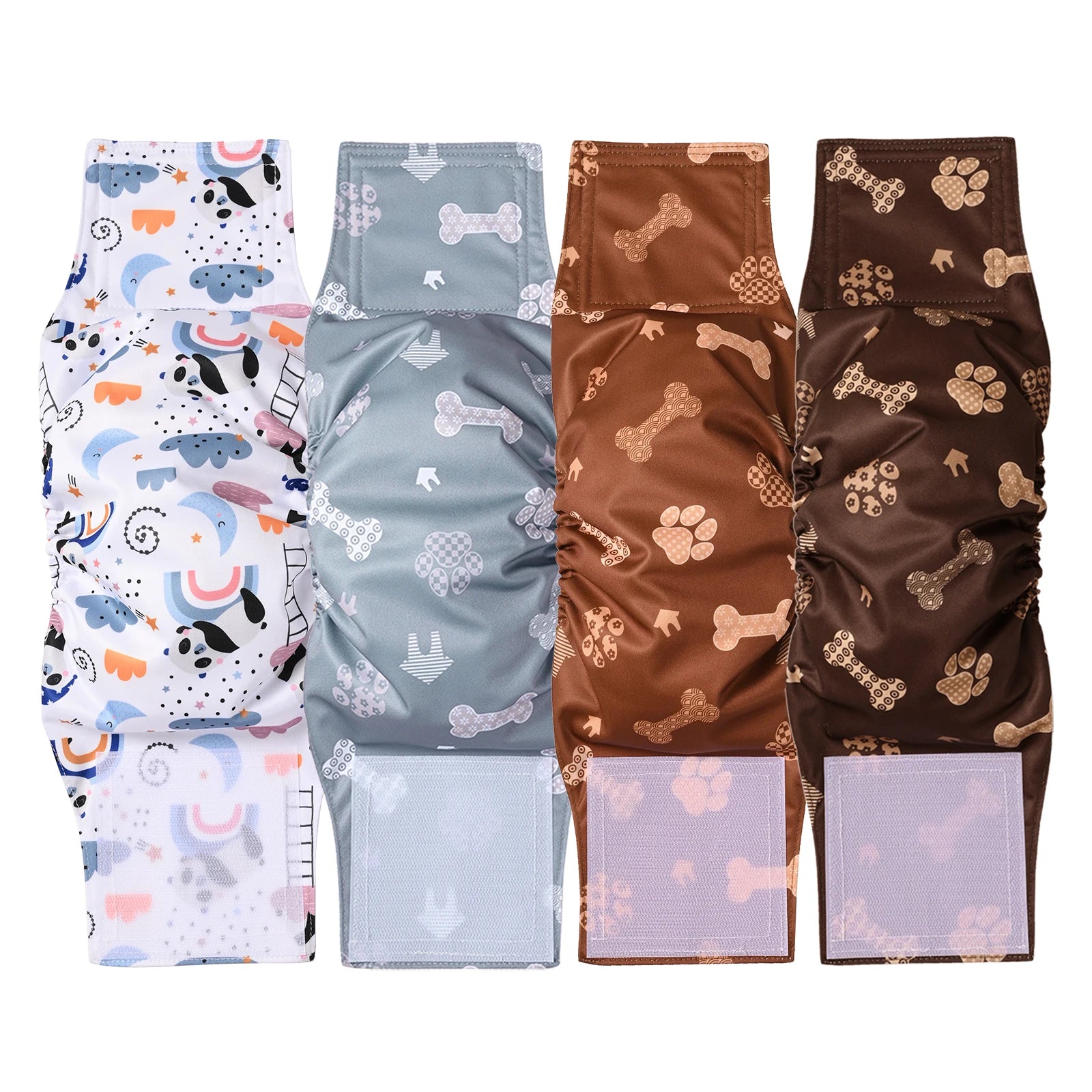 Ohbabyka 4Pack Washable Belly Bands for Male Dogs Reusable Adjustable Male Dog Diaper High Absorbing Belly Bnad for Small Dogs