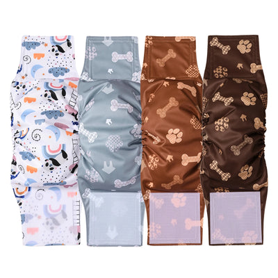 Ohbabyka 4Pack Washable Belly Bands for Male Dogs Reusable Adjustable Male Dog Diaper High Absorbing Belly Bnad for Small Dogs