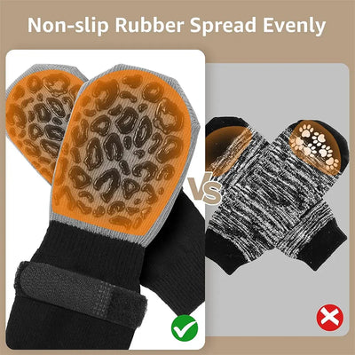 4pcs Dog Paw Protectors Anti-Slip Boots with Traction Control Adjustable Socks for Injured Paws Senior Dogs