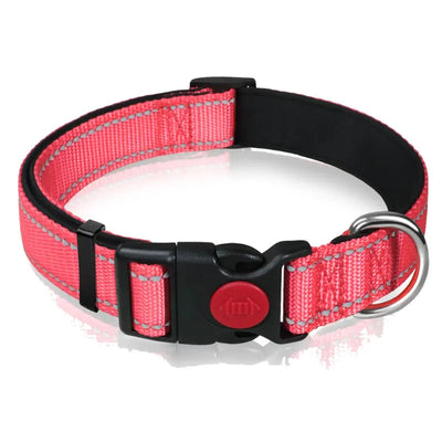 Adjustable Nylon Dog Collar Reflective Pet Traction Collar Quick Release Buckle with Safety Lock  Lining Soft Pet Supplies