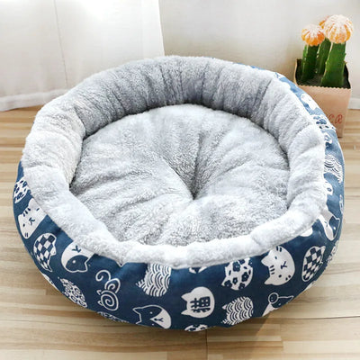 Pet Supplies Cat Nest Dog Nest Round Comfortable Cotton Nest Dog and Cat Seasonal Universal Nest Small and Medium sized Dogs