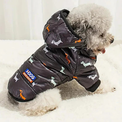 New hot pet clothing two feet hooded cotton-padded cat and dog clothing autumn and winter plus cotton thickened pet clothing PawPrint Treasures