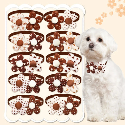 50 Bulk Dog Bowties Cute Flower For Pet Grooming Decoration Summer Small Dog Cat Bow Tie Collar Adjustable Dogs Grooming
