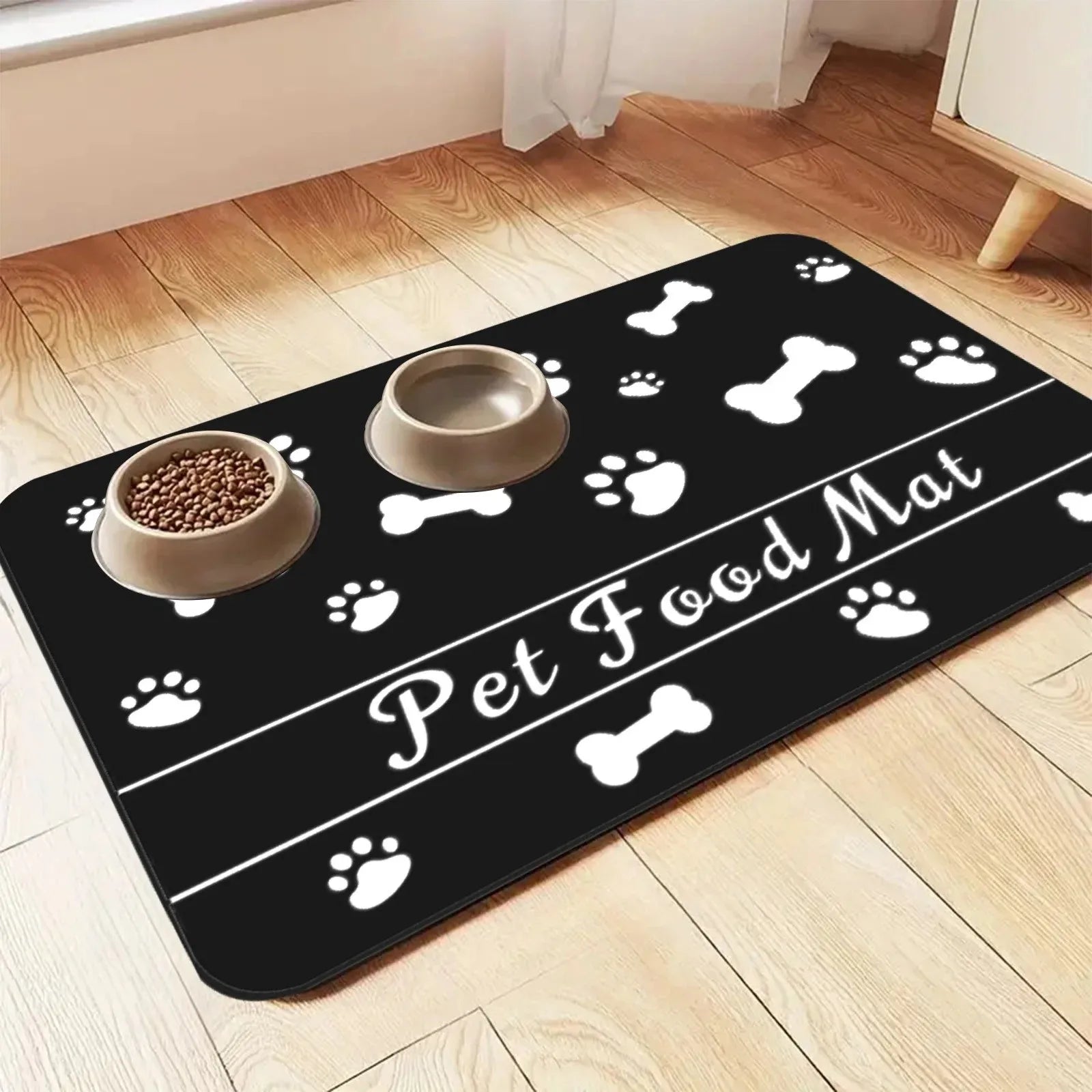 Pet Feeding Dropshipping Pet Placemat for Food and Water Bowl with Waterproof Rubber Backing Quick Dry Water Mat for Dog Cat