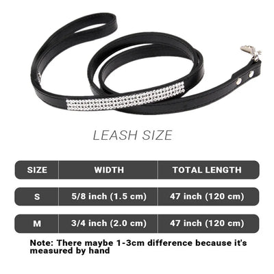 Fashion Rhinestone Dog Leash Pet Bling Shiny Cat Puppy Walking Leashes Lead for Small Dogs Cats Chihuahau Yorkshire Teddy 120cm