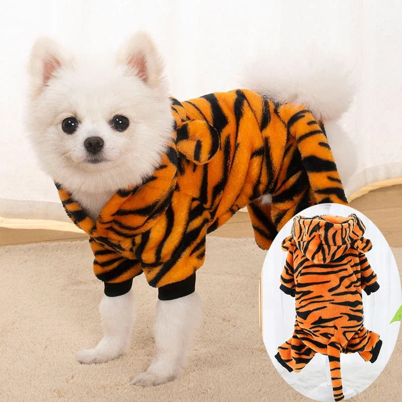 Pet Clothes for Small Medium Dogs Flannel Dog Jumpsuits Soft Comfortable Winter Warm Dog Cat Costume  Chihuahua Teddy Pet Coats PawPrint Treasures