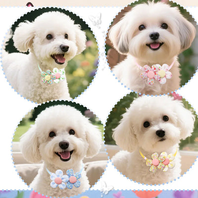 50 Bulk Dog Bowties Cute Flower For Pet Grooming Decoration Summer Small Dog Cat Bow Tie Collar Adjustable Dogs Grooming