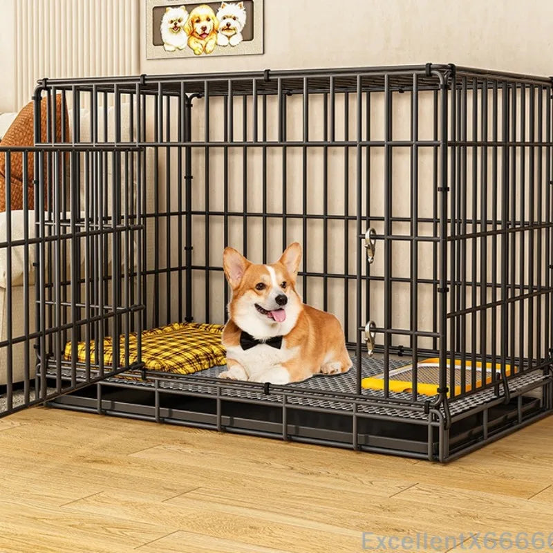 Large Space House For Dogs Pet Supplies Pet Villa Dog Cage With Toilet Tray Puppy House Iron Mesh Dog Cage Indoor Duplex Luxury PawPrint Treasures