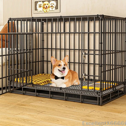 Large Space House For Dogs Pet Supplies Pet Villa Dog Cage With Toilet Tray Puppy House Iron Mesh Dog Cage Indoor Duplex Luxury PawPrint Treasures