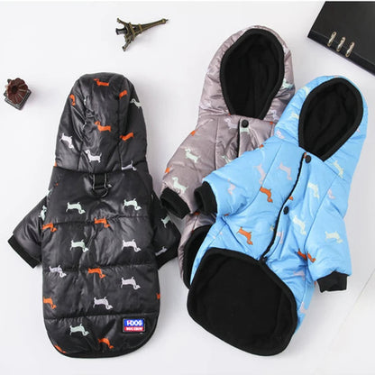 New hot pet clothing two feet hooded cotton-padded cat and dog clothing autumn and winter plus cotton thickened pet clothing PawPrint Treasures
