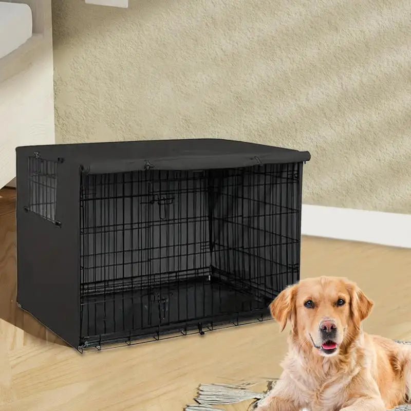 Pet Cage Cover Oxford Pet Crate Cover Pet Crate Cover Windproof Dog Kennel Cover Waterproof Dog Cat Cage Cover For Indoor PawPrint Treasures