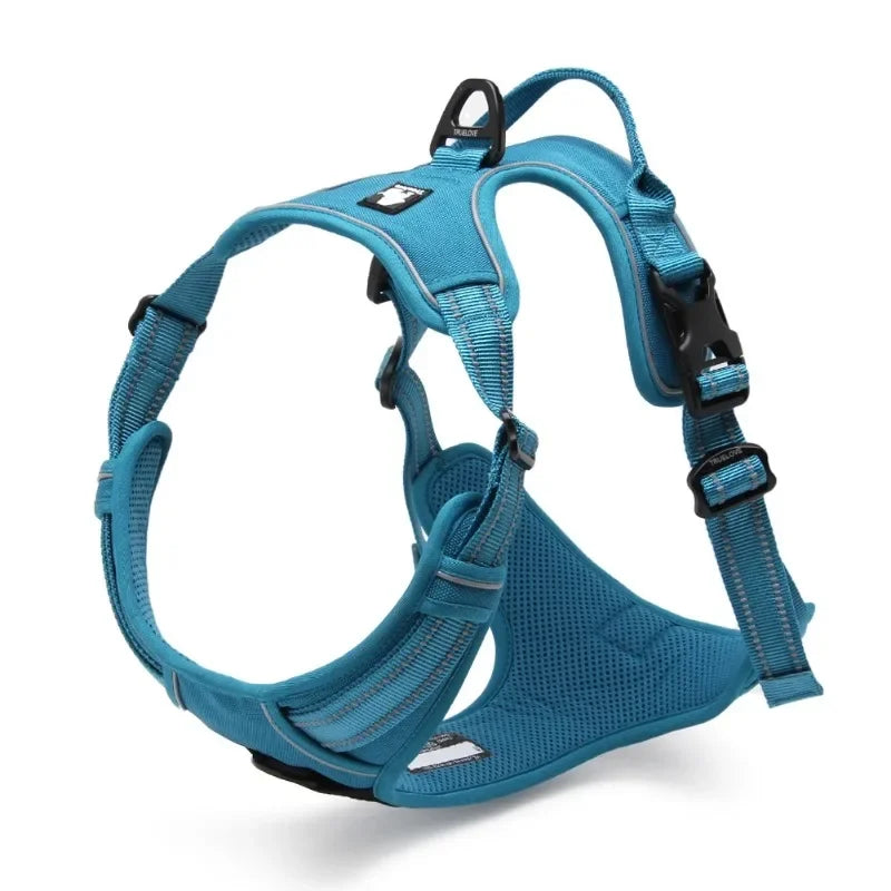 Truelove Reflective Nylon large pet Dog Harness  TLH5651 All Weather  Padded  Adjustable Safety Vehicular  leads for dogs pet
