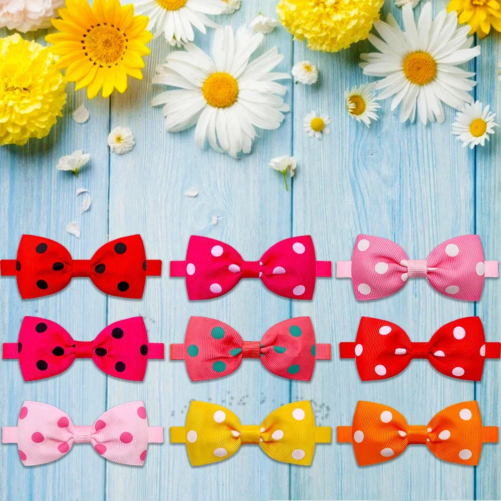 10pcs Pet Accessories Small Dog Bow Tie For Puppy Dog Bowties Collar Adjustable Girl Dogs Bowtie For Cat Dog Collar Pet Supplier
