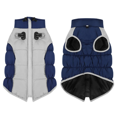 Winter Clothes for Dogs Windproof Cotton Clothing for Pets Rainproof Large Dogs Coat Reflective Overall Dog Leash Pet Clothing