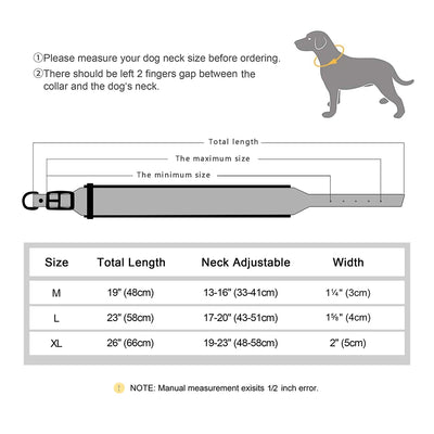 Personalized Wide Dog Collar PU Leather Customized Dogs Tag Collars Padded Pet Collar for Small Medium Large Dogs Pitbull Buldog
