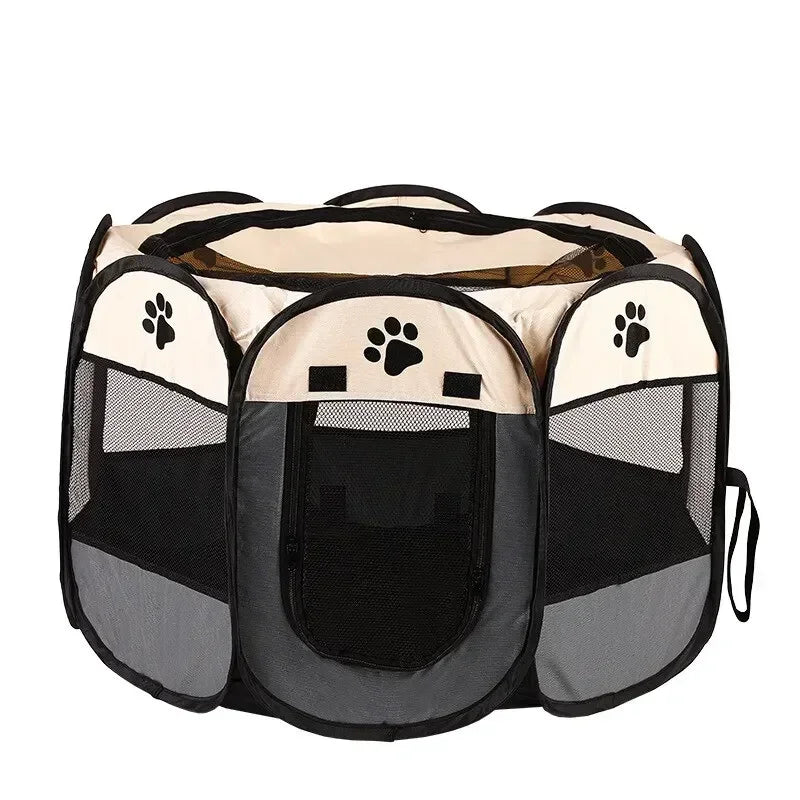 Portable Foldable Pet Tent Kennel Octagonal Fence Puppy Shelter Easy To Use Outdoor Easy Operation Large Dog Cages Cat Fences PawPrint Treasures