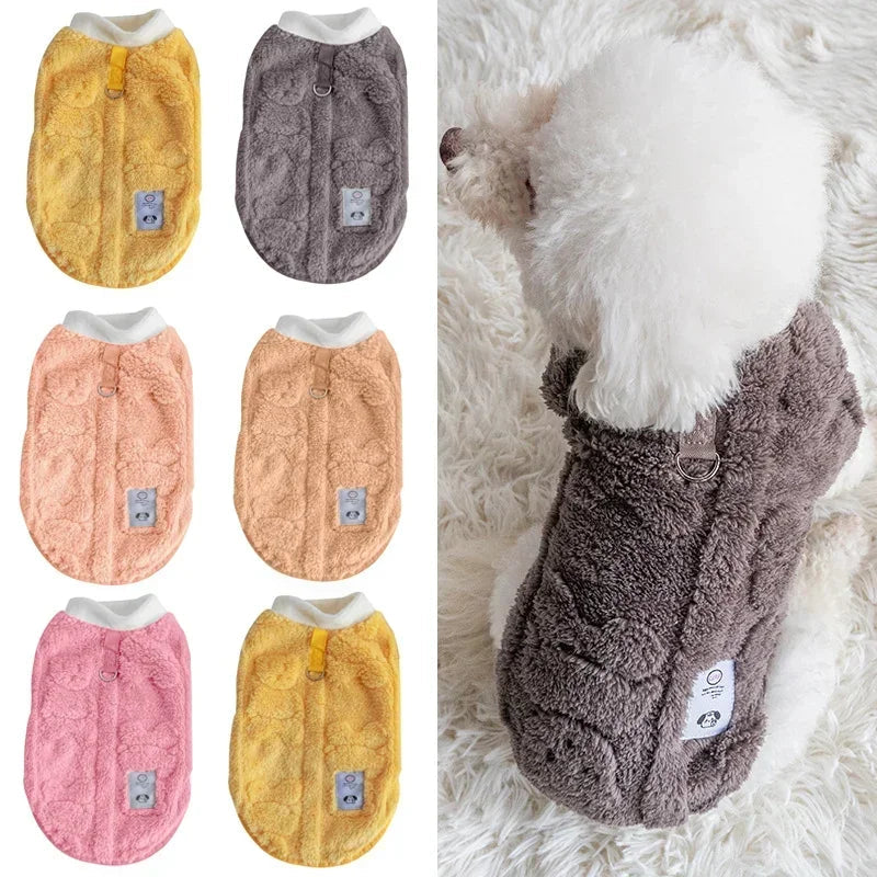 Pet Autumn and Winter Fleece Clothes Dog Cat Warm Coat Small Dogs Clothing Chihuahua Costumes PawPrint Treasures