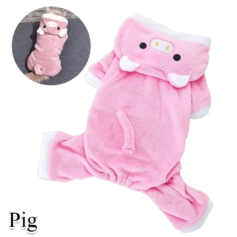 Coral Fleece Cosplay Costume for Pet  Clothing for Small Dogs Puppy Cats Clothes Chihuahua Yorkshire Costume Coat PawPrint Treasures