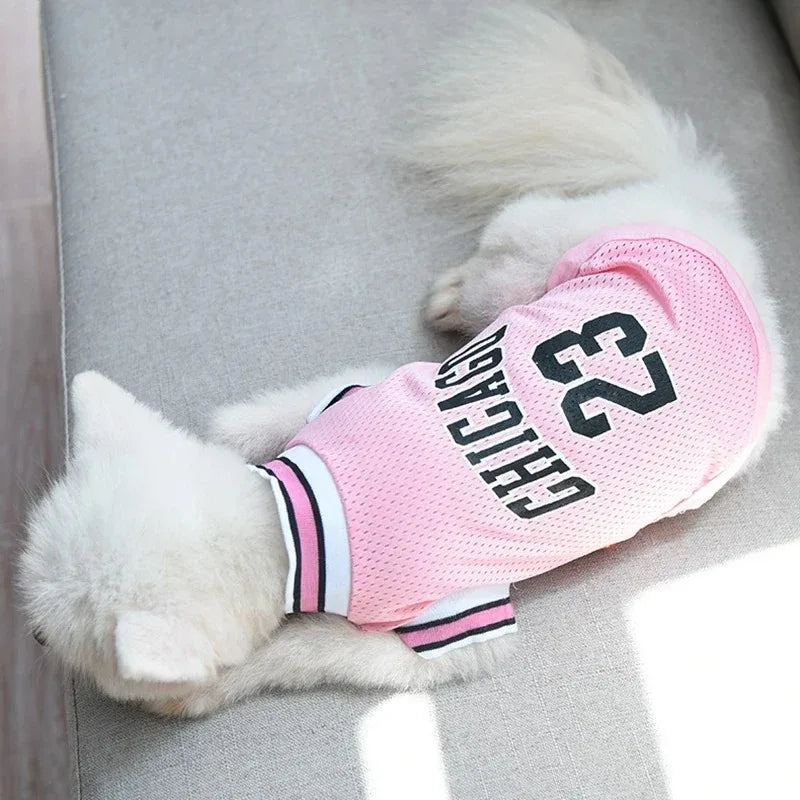 Dog Basketball Jersey Summer Pet Clothes Mesh Breathable Sport Vest Puppy T Shirt Cat Dog Costume For Small Medium Dogs Cats