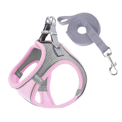 Cat Dog Harness Vest Chest Rope Set Reflective Breathable Adjustable Pet Harness for Small Medium Dogs Outdoor Walking PawPrint Treasures