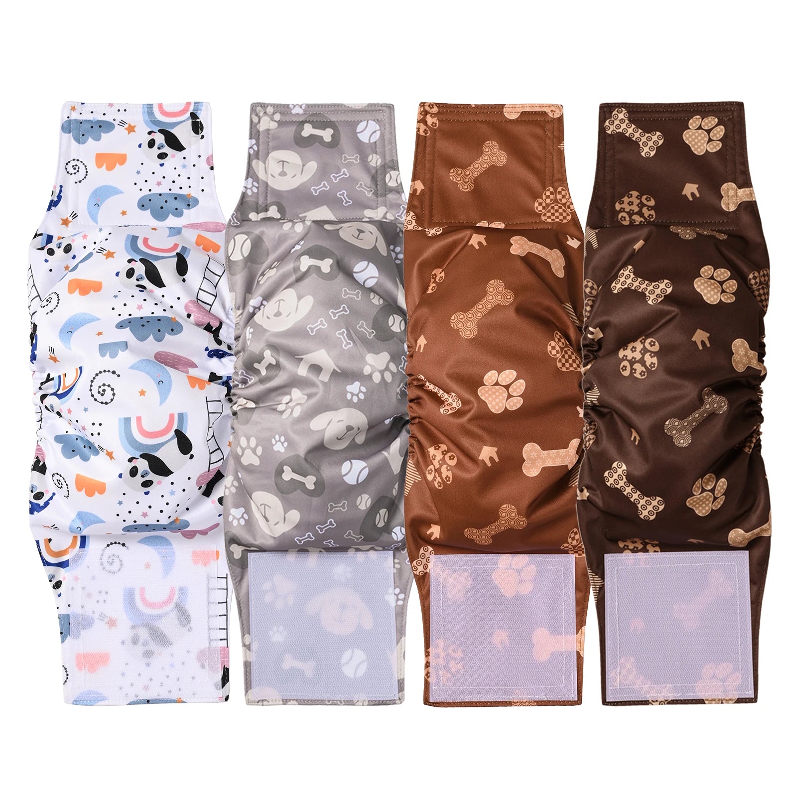Ohbabyka 4Pack Washable Belly Bands for Male Dogs Reusable Adjustable Male Dog Diaper High Absorbing Belly Bnad for Small Dogs