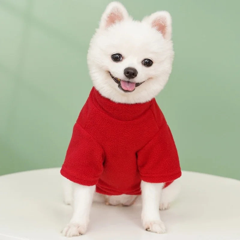 Winter Warm Dog Clothes for Small Dogs Fashion Dog Hoodies Cute Solid Puppy Sweatshirt Soft Cat Pullovers Chihuahua Pet Hoodies