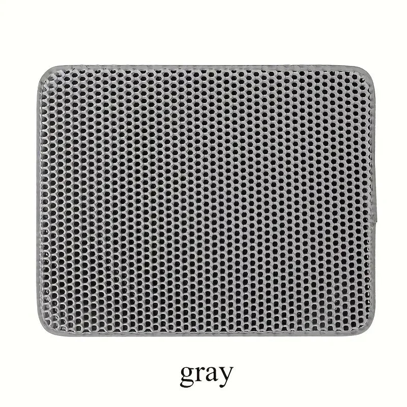Double Layer Honeycomb Design Cat Litter Trapping Mat, Non-slip Washable Cat Cleaning Mat For Pet Toilet Kennel Litter Box