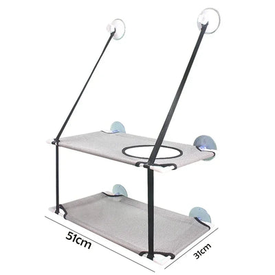 Cat Hammock Suction Cup Windowsill Cat Comfortable Hammocks Summer Breathable Mesh Single/Double Hanging Beds Pet Accessories