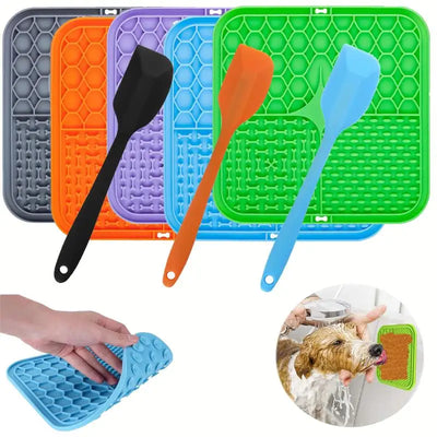 Pet Lick Silicone Mat Dogs Pet Slow Food Plate for Dog Bathing Distraction Silicone Dog Sucker Food Training Dog Feeder Supplies