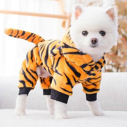 Pet Dog Clothes Soft Warm Fleece Dogs Jumpsuits Pet Clothing for Small Dogs Puppy Cats Hoodies Chihuahua Yorkshire Costume Coats PawPrint Treasures