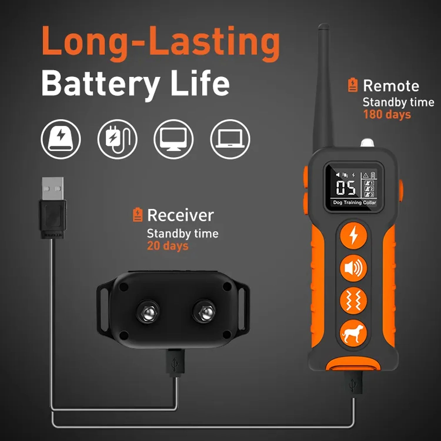 Dog Training Collar with Remote 1000m,Dog Shock Collar With 4 Training Modes,Rechargeable&IPX7 Waterproof For Medium Large Dogs