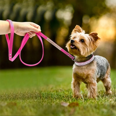 Fashion Rhinestone Dog Leash Pet Bling Shiny Cat Puppy Walking Leashes Lead for Small Dogs Cats Chihuahau Yorkshire Teddy 120cm