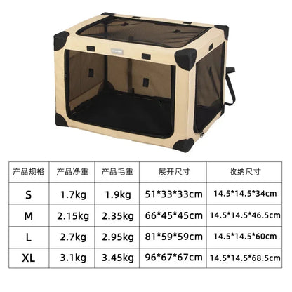 High-quality Pet Car Dog Cage for Travel Spare Box Cage Large Dog Car Foldable Cat Bed Large Space Pet Cage PawPrint Treasures