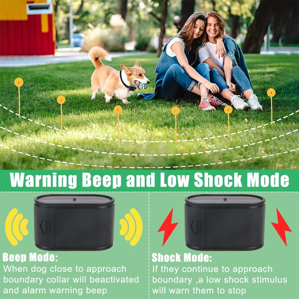 Electric Dog Fence Electronic Pet Fence System Containment Sound Shocked Collar Pet Accessories Dog Training Collar Waterproof