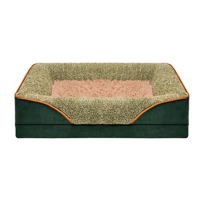 Removable washable pet dog sofa and dog bed for all seasons, pet bed sofa, comfortable and soft cat sofa bed with raised edges,