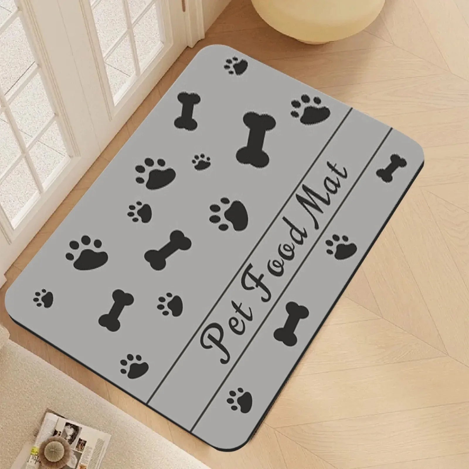 Pet Feeding Dropshipping Pet Placemat for Food and Water Bowl with Waterproof Rubber Backing Quick Dry Water Mat for Dog Cat