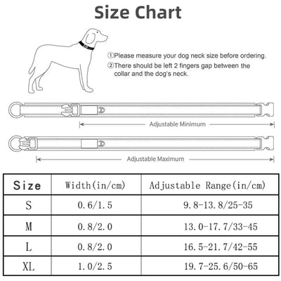 Adjustable Mesh Padded Pet Dog Collar Custom ID Engraving Reflective Nylon Dog Collar Durable Heavy Duty for All Breed All Pug