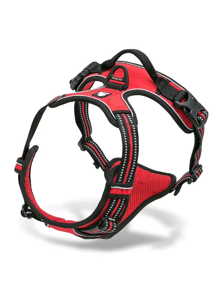 Truelove Reflective Nylon large pet Dog Harness  TLH5651 All Weather  Padded  Adjustable Safety Vehicular  leads for dogs pet