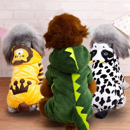 Pet Dog Clothes Soft Warm Fleece Dogs Jumpsuits Pet Clothing for Small Dogs Puppy Cats Hoodies Chihuahua Yorkshire Costume Coats PawPrint Treasures