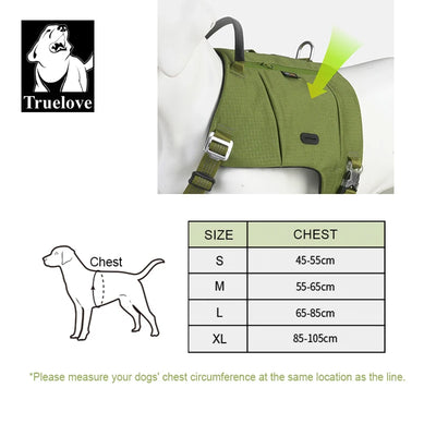 Truelove Dog Backpack Pet Harness Manufacturer Adjustable Tactical Handle Full Body Dog Vest for Hiking Training Outdoor TLB2251