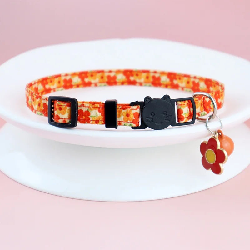 Boho Ethnic Cat Collar Adjustable Cat Collar with Bells and Delicate Pendants Loss Prevention Pet Collar for Kittens and Puppies