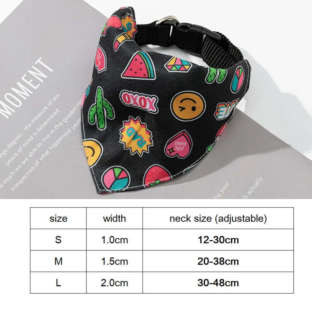 Dog Bandana Collar Scarf for Puppy & Cat Small Medium Large Dogs Adjustable Collars Pet Handkerchief Bibs Dress-up Accessories