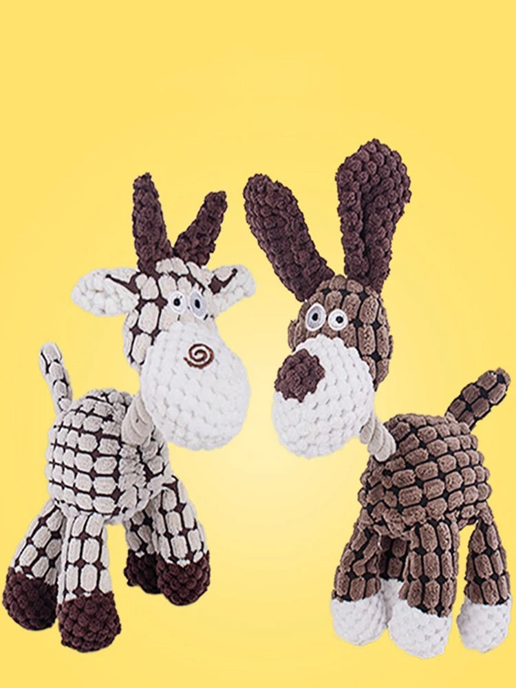 New popular cute animal shaped pet plush toys interactive toys for pets to relieve boredom and grind teeth