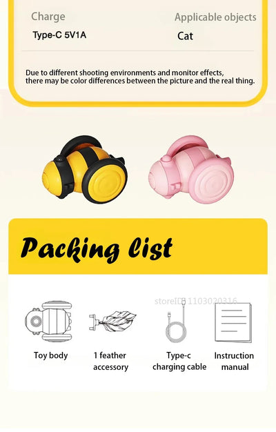 Electric Cat Toys Sports Car Cat Teaser Auto Intelligent Wakeup USB Rechargeable Boredom Reliever Smart Pet Toys Dog
