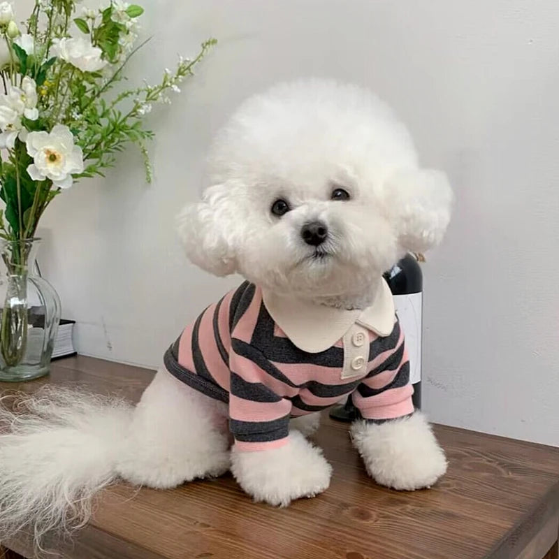 Fashion Pet Dog Striped Shirt Summer Puppy Clothes Cute Cat Vest Breathable Dog Thin Shirt Pet Kitten Clothing Chihuahua Clothes PawPrint Treasures