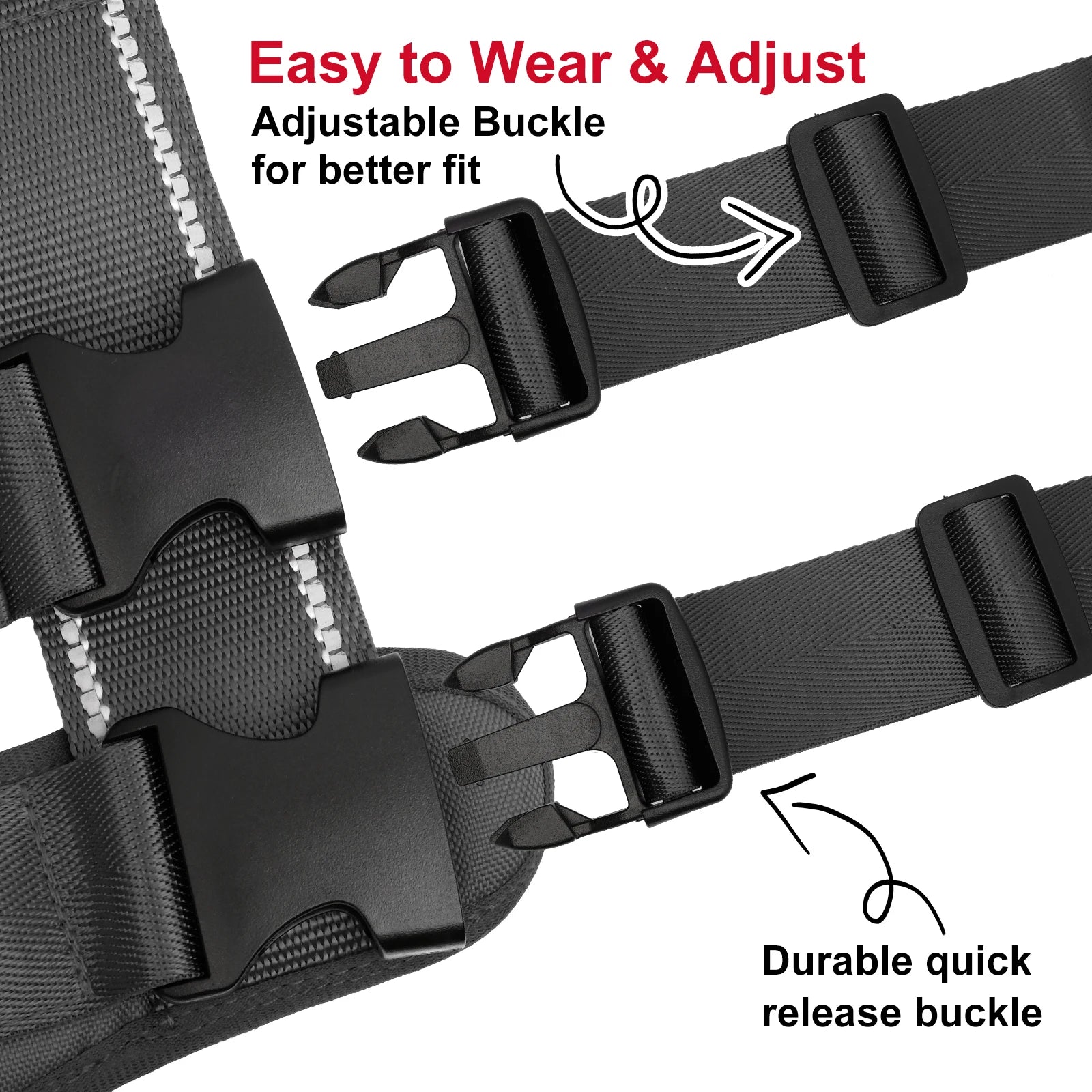 No Pull Dog Harness Adjustable Dog Harness With 5pcs Dog Patch Breathable Reflective Pet Harness for Small Medium Large Dogs
